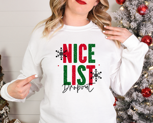 Nice List Dropout - Fleece Crew Sweatshirt