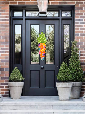 Polka Dot Carrot Door Hanger