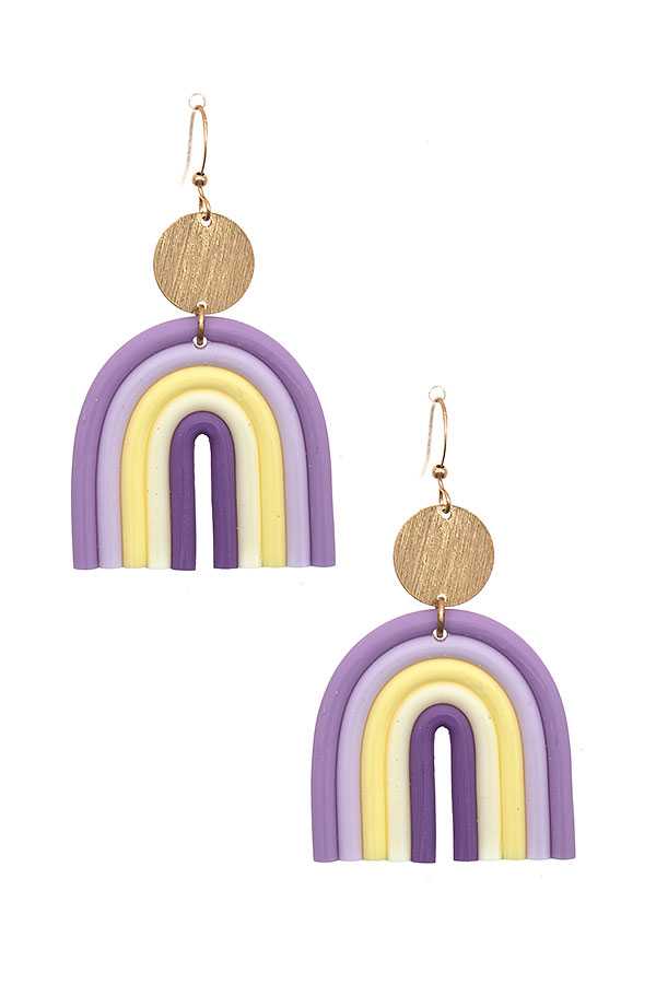 Clay Rainbow Dangle Earring