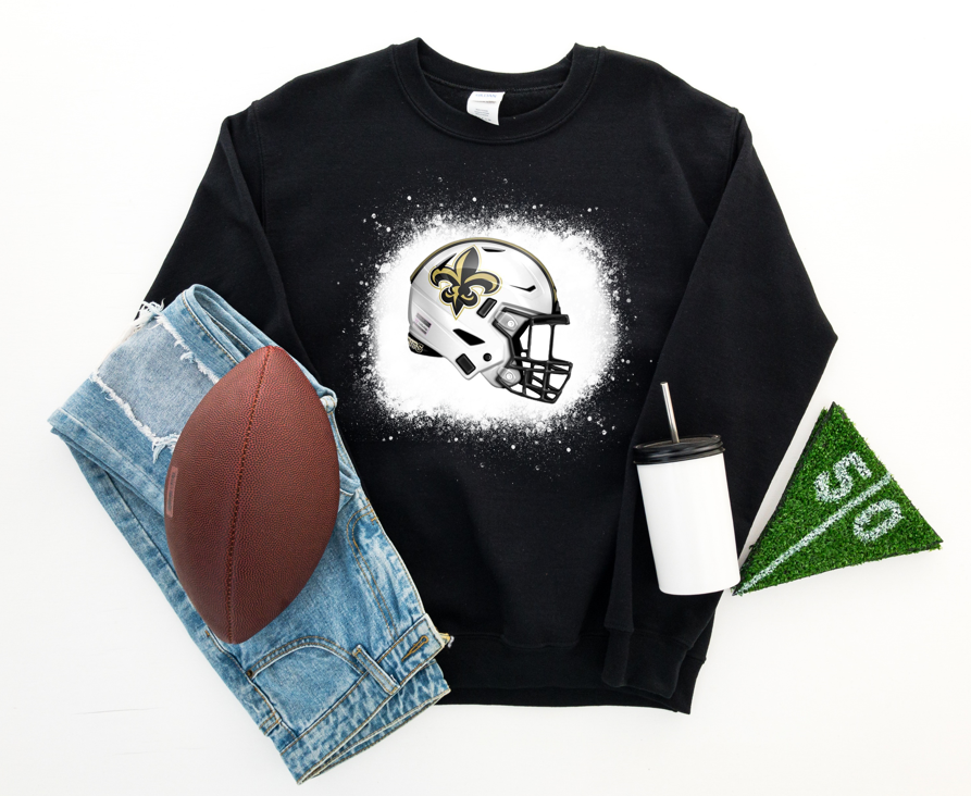 Saints White Helmet - Fleece Crew Sweatshirt