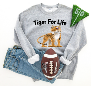 Tiger For Life - Fleece Crew Sweatshirt