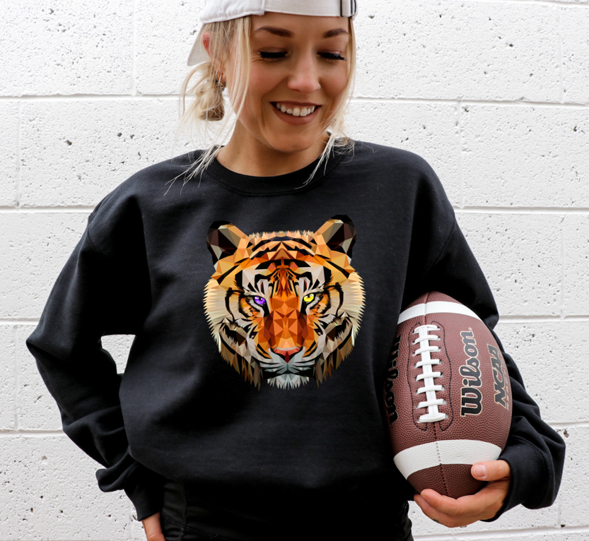 Tiger Stare - Fleece Crew Sweatshirt