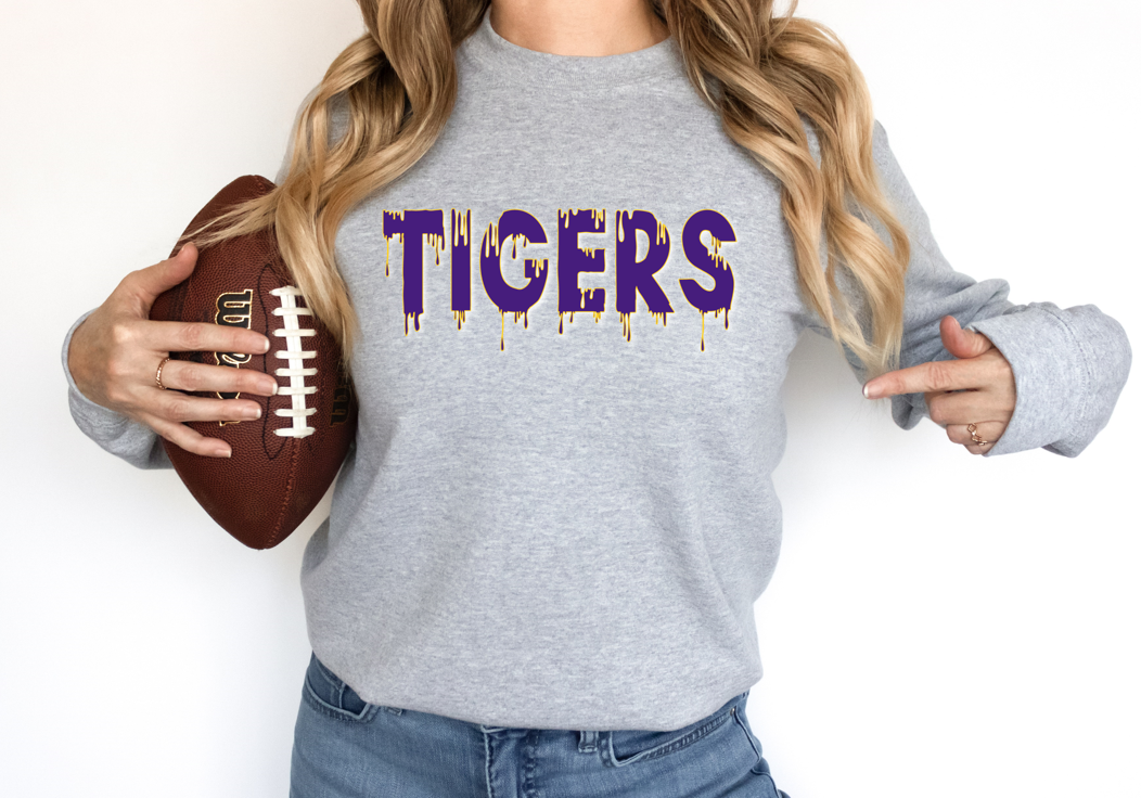 Tigers Drip - Fleece Crew Sweatshirt