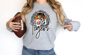 Tigers Profile Sweatshirt - Fleece Crew Sweatshirt
