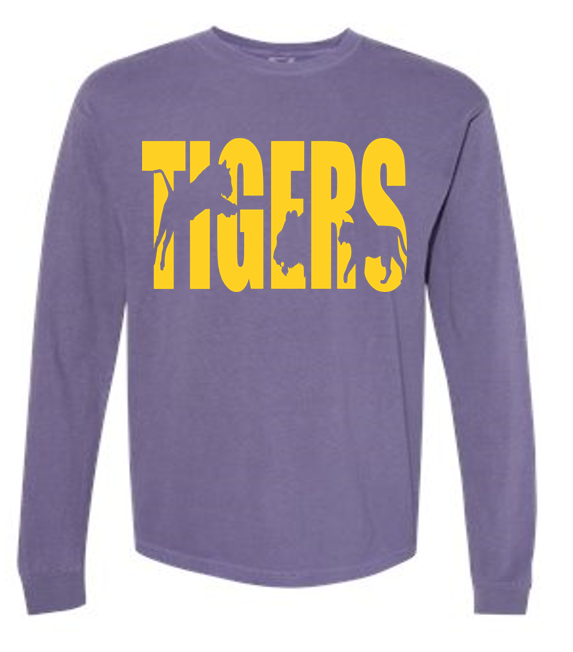 Tigers Silhouette - Comfort Colors Long Sleeve