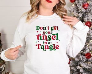 Tinsel In A Tangle - Fleece Crew Sweatshirt