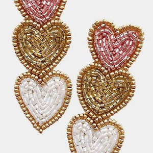 Valentine's Day Triple Hearts Earrings