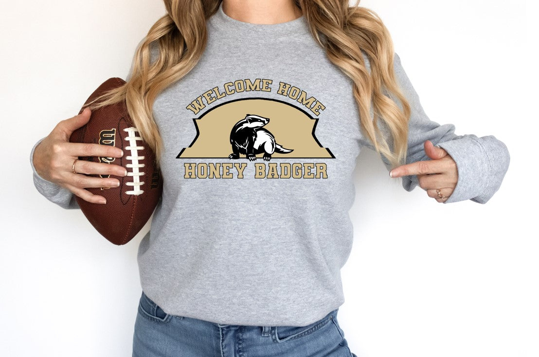 Welcome Home Honey Badger - Fleece Crew Sweatshirt