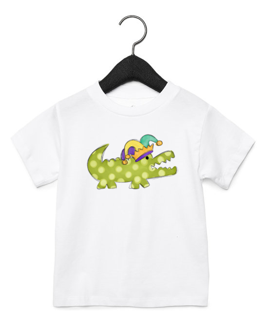 Watercolor Mardi Gras Alligator (TODDLER)