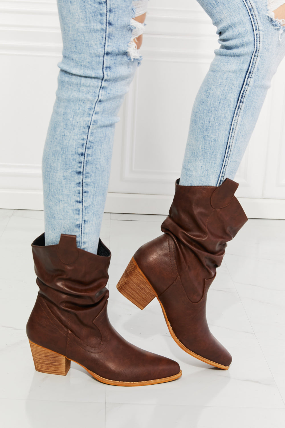 Better in Texas Scrunch Cowboy Boots - Brown