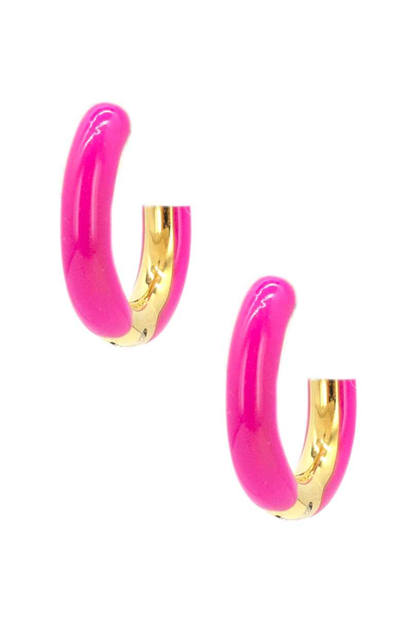 Petite Huggie Enamel Hoop
