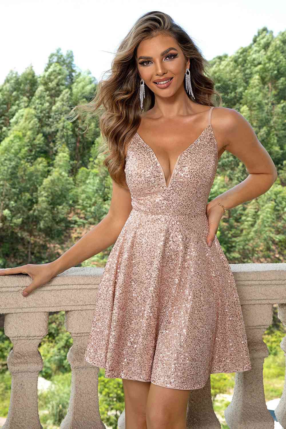 Sequin Spaghetti Strap Dress Malyn Grace Sequin Spaghetti Strap Dress Malyn Grace