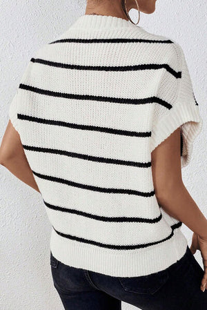 Striped Round Neck Sweater Vest