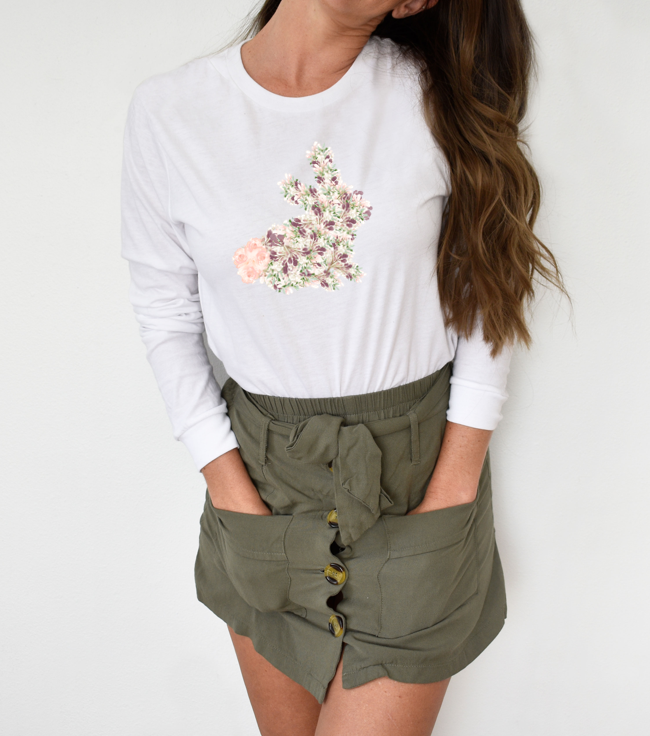 Floral Easter Bunny - Long-sleeve