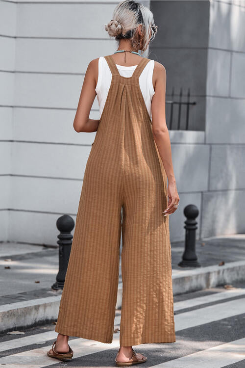 Overalls Button Texture Texture Buttoned Wide Leg Overalls – Malyn Grace