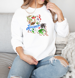 Louisiana Favorites - Fleece Crew Sweatshirt