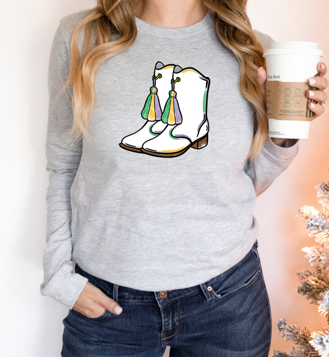 Mardi Gras Boots - Long-sleeve