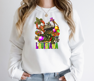 Mardi Gras Louisiana - Fleece Crew Sweatshirt