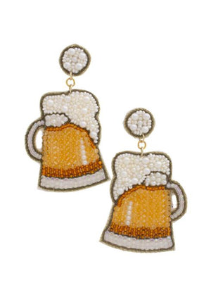 Beaded Beer Mug Earrings