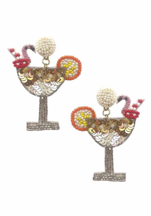 Seed Bead Sequin Cocktail Earrings