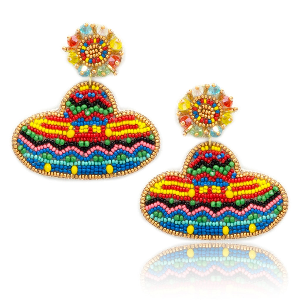 Seed Bead Sombrero Earring