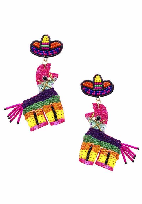 Seed Bead Spangle Piñata Earrings
