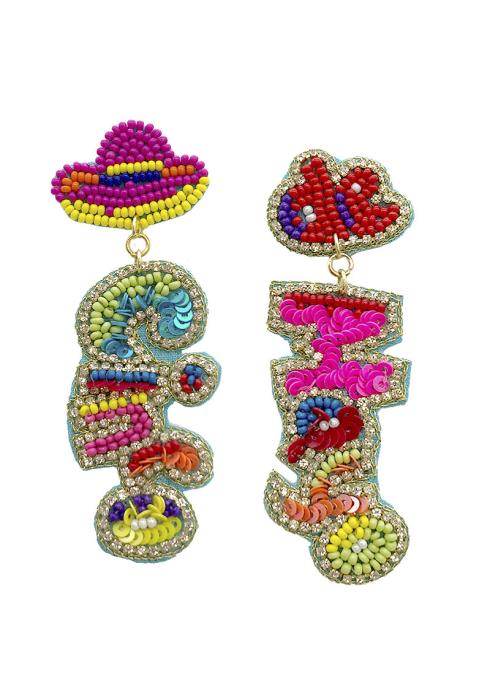 Seed Bead & Sequin Cinco de Mayo Earring