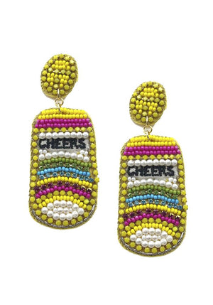 Seed Bead Cheers Seltzer Earring