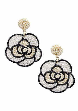 Seed Bead Magnolia Earring