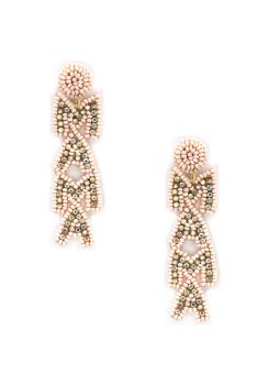 Seed Bead Rhinestone MAMA Dangle Earrings