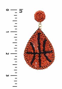 Seed Bead Sequin Basketball Earrings