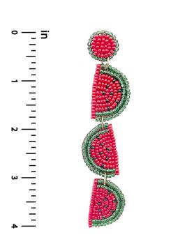 Seed Bead Watermelon Drop Earrings